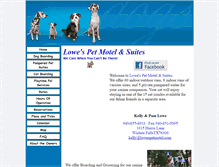 Tablet Screenshot of lowespetmotel.com